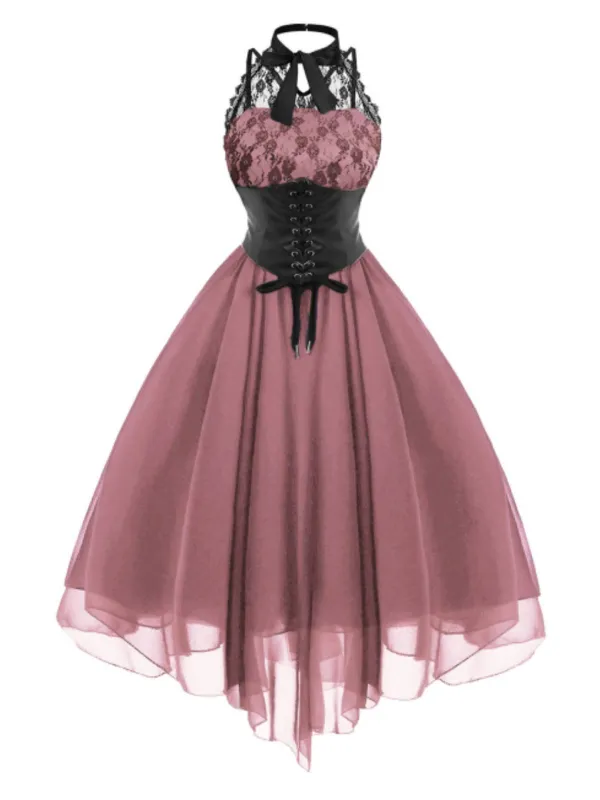 Halloween Gothic Steampunk Lace Dress sold by Retro Stage