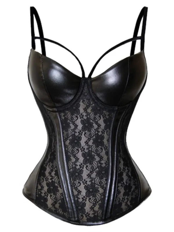 Steampunk Leather Gothic Strap Buckle Slip Corset sold by Retro Stage