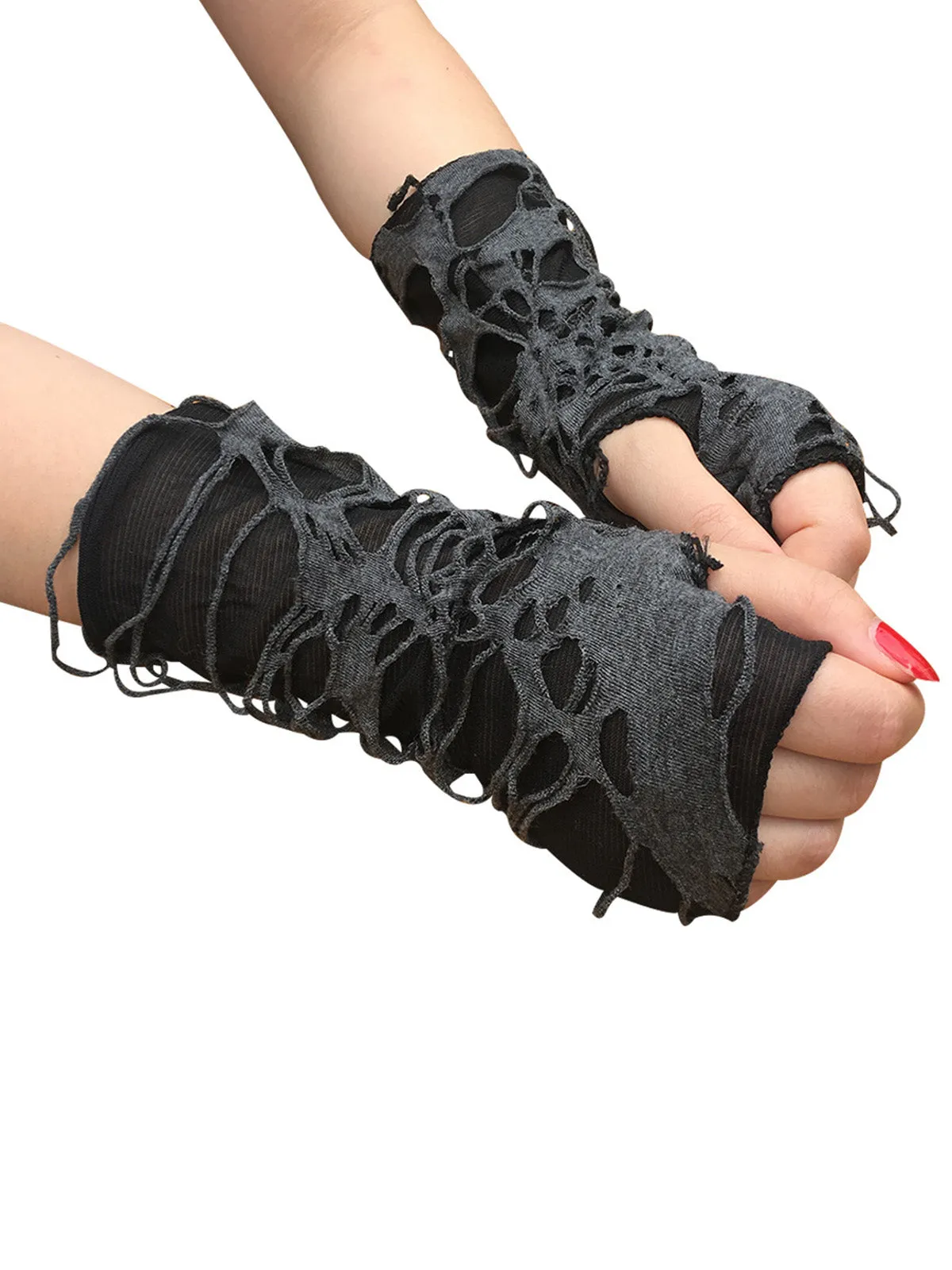 Retro Halloween Ripped Punk Gloves sold by Retro Stage product image thumbnail 2