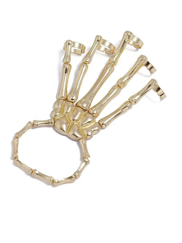 Halloween Punk Skull Ring Bracelet sold by Retro Stage