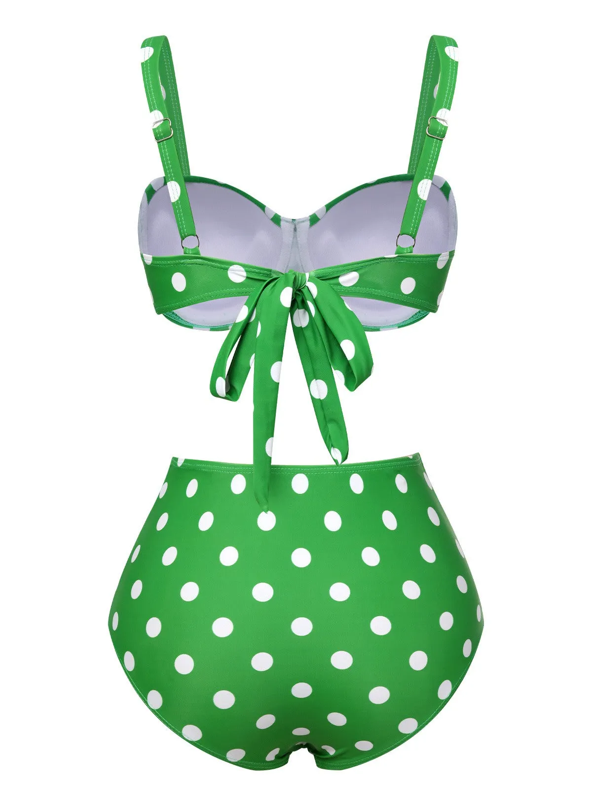 Vintage 1950s Polka Dots Strap Swimsuit sold by Retro Stage product image thumbnail 2