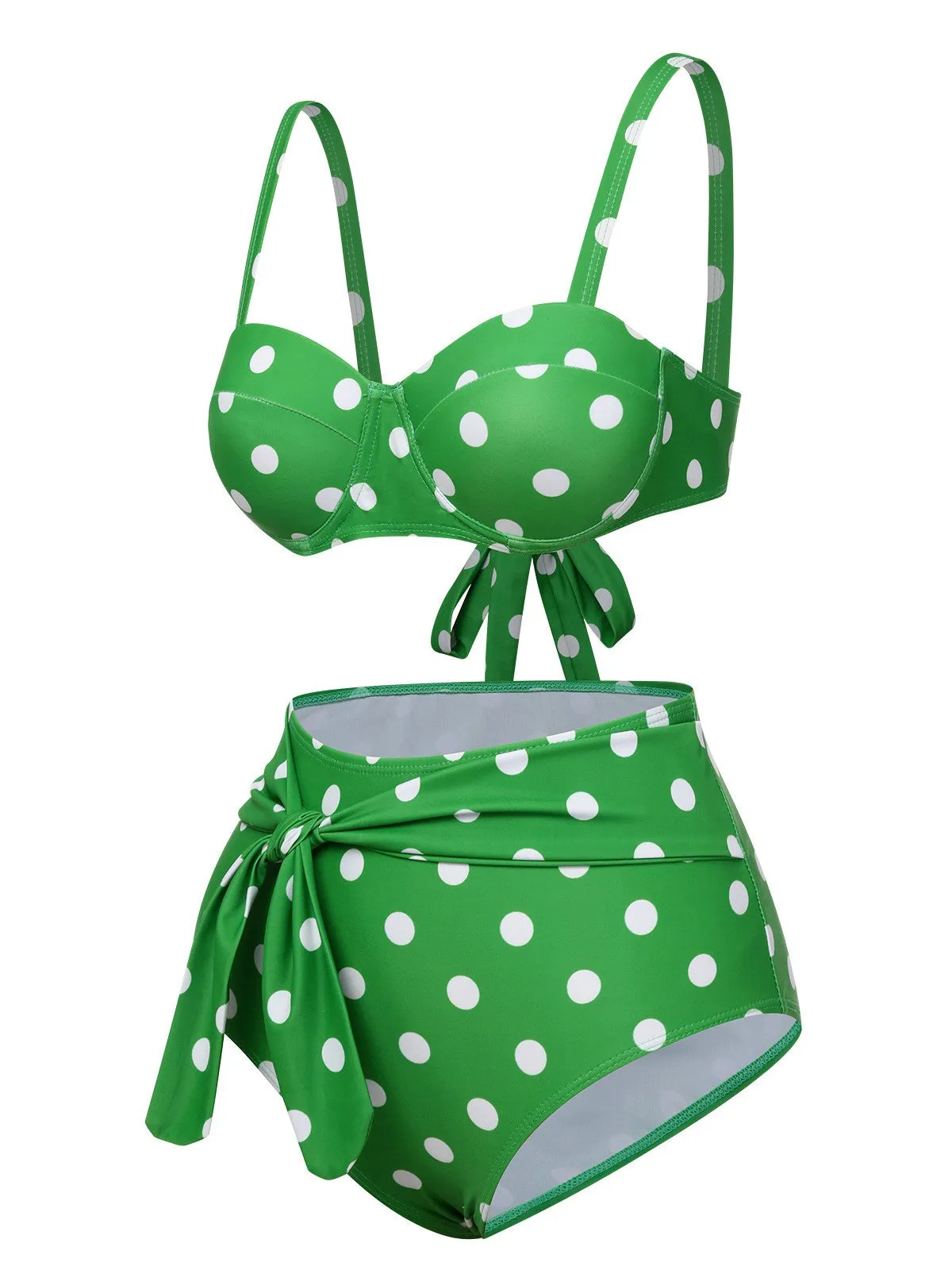 Vintage 1950s Polka Dots Strap Swimsuit sold by Retro Stage product image thumbnail 3