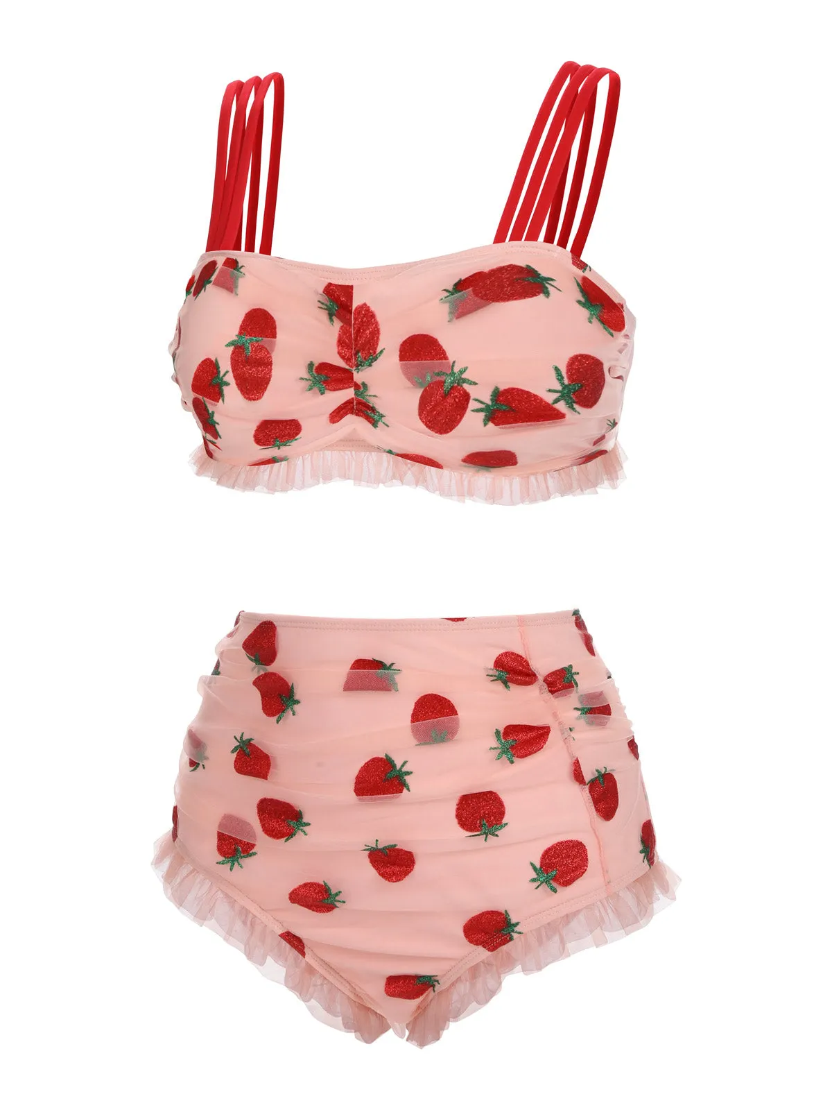 Lace Strawberry Cami Tankini Set sold by Retro Stage product image thumbnail 4
