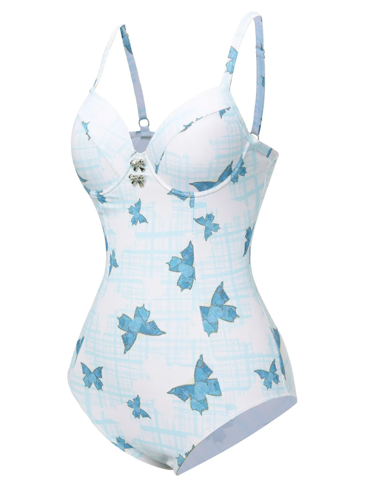 Multicolor 1970s Butterfly Bow Strap Swimsuit sold by Retro Stage product image thumbnail 3