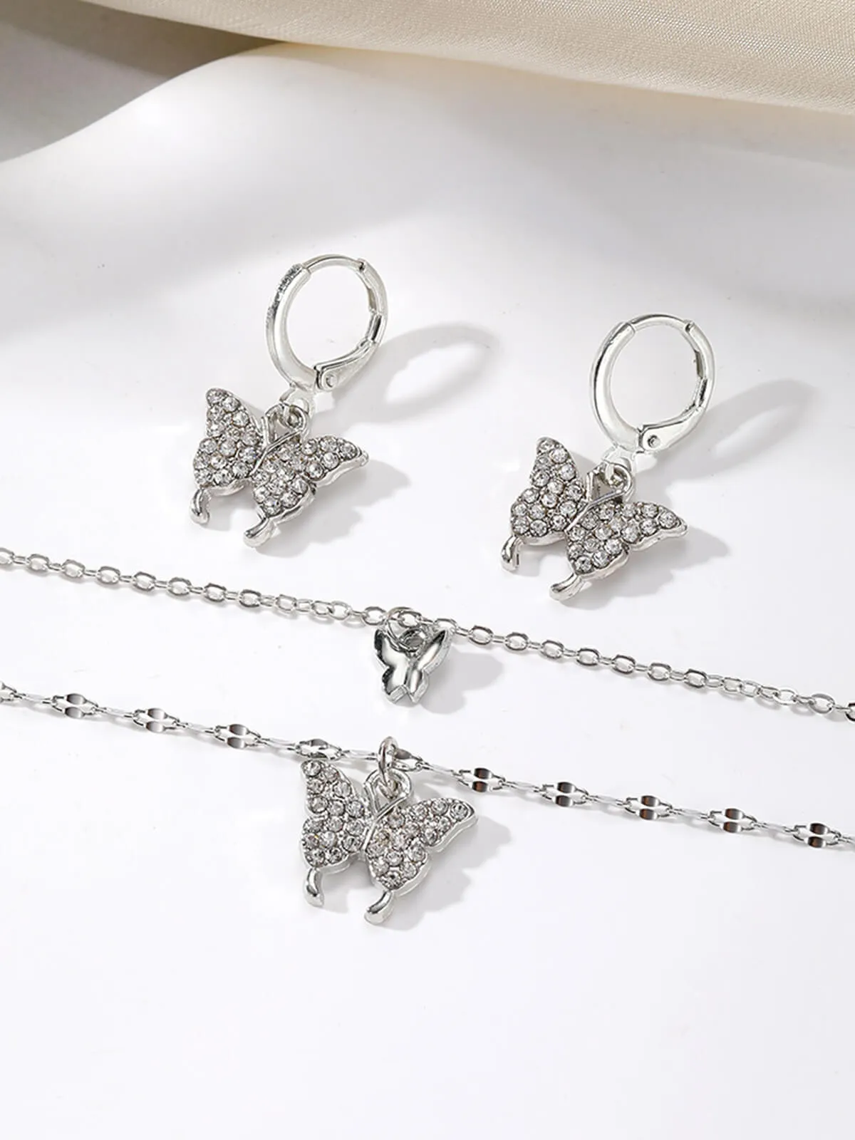 Butterfly Rhinestone Necklace & Earring Set sold by Retro Stage product image thumbnail 4