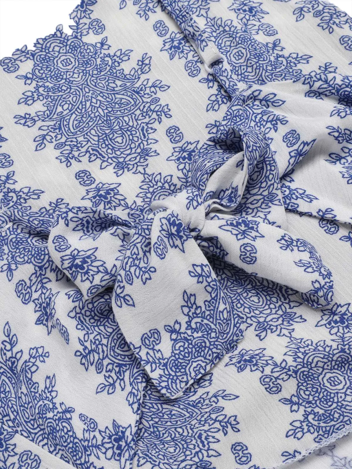 Blue 1950s Strap Print Backless Romper sold by Retro Stage product image thumbnail 4