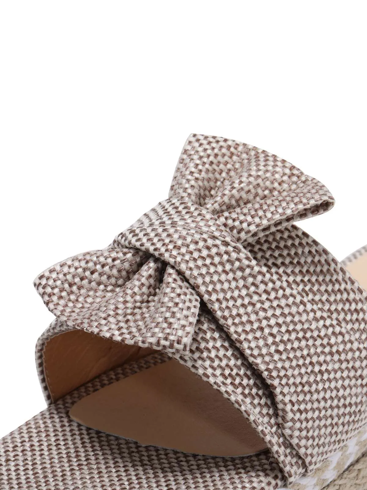 Khaki Knitted Bow Platform Beach Sandals sold by Retro Stage product image thumbnail 4