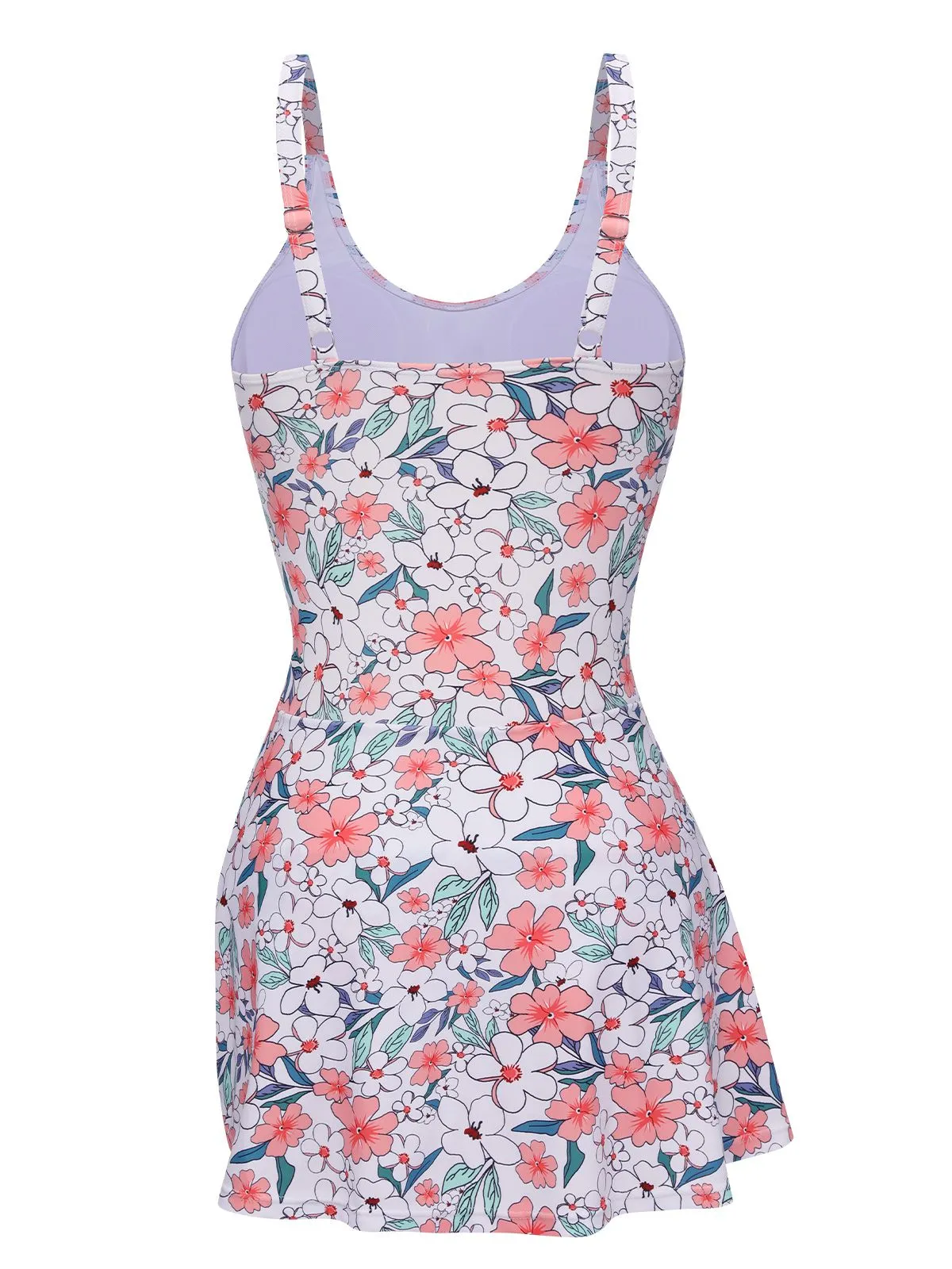 White 1930s Floral Wide Strap Swimsuit sold by Retro Stage product image thumbnail 3