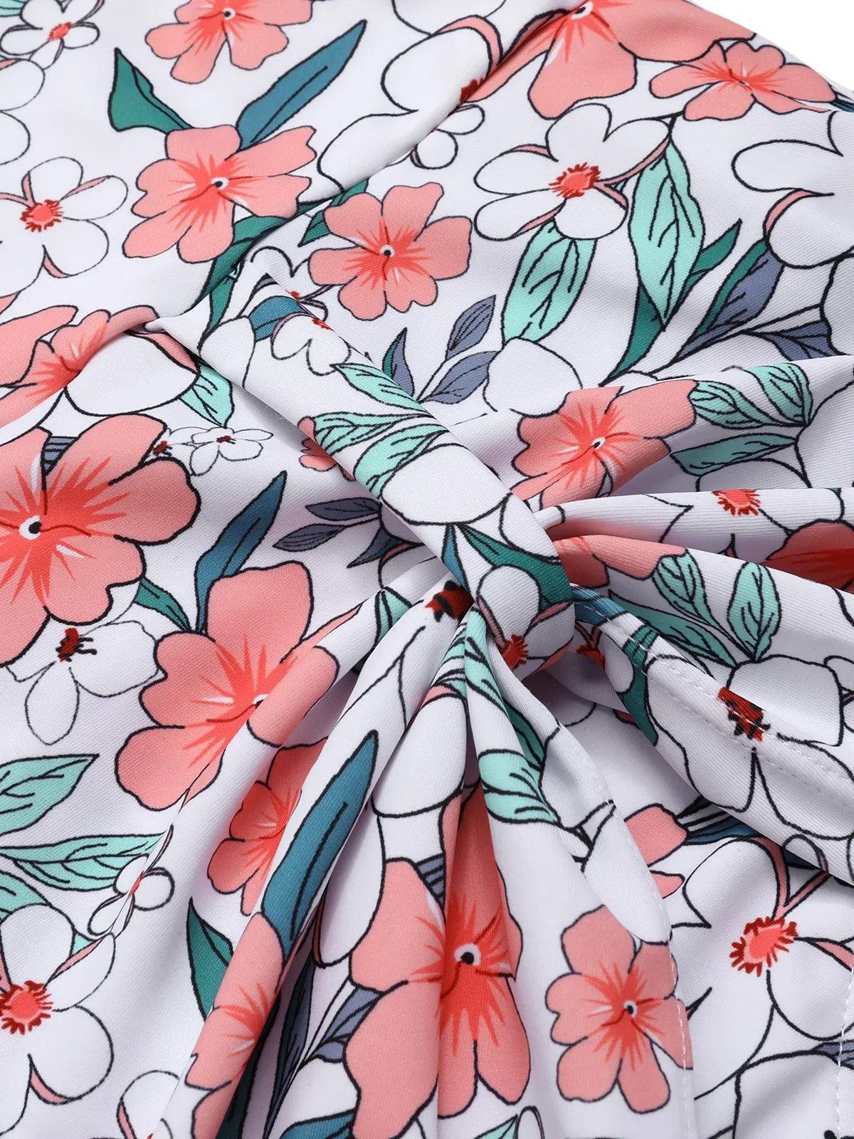 White 1930s Floral Wide Strap Swimsuit sold by Retro Stage product image thumbnail 4