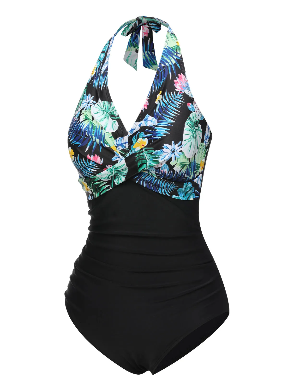 1930s Tropical Plants Lace-Up Halter Swimsuit sold by Retro Stage product image thumbnail 2
