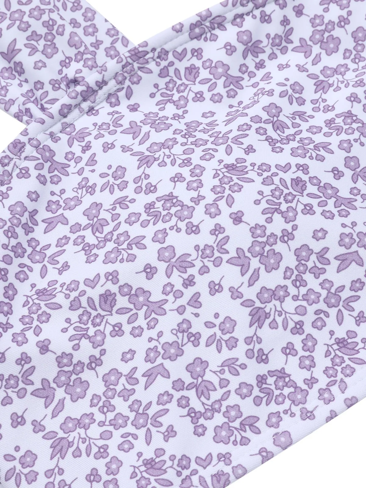 Lavender 1950s Floral Wide Strap Swimsuit sold by Retro Stage product image thumbnail 4