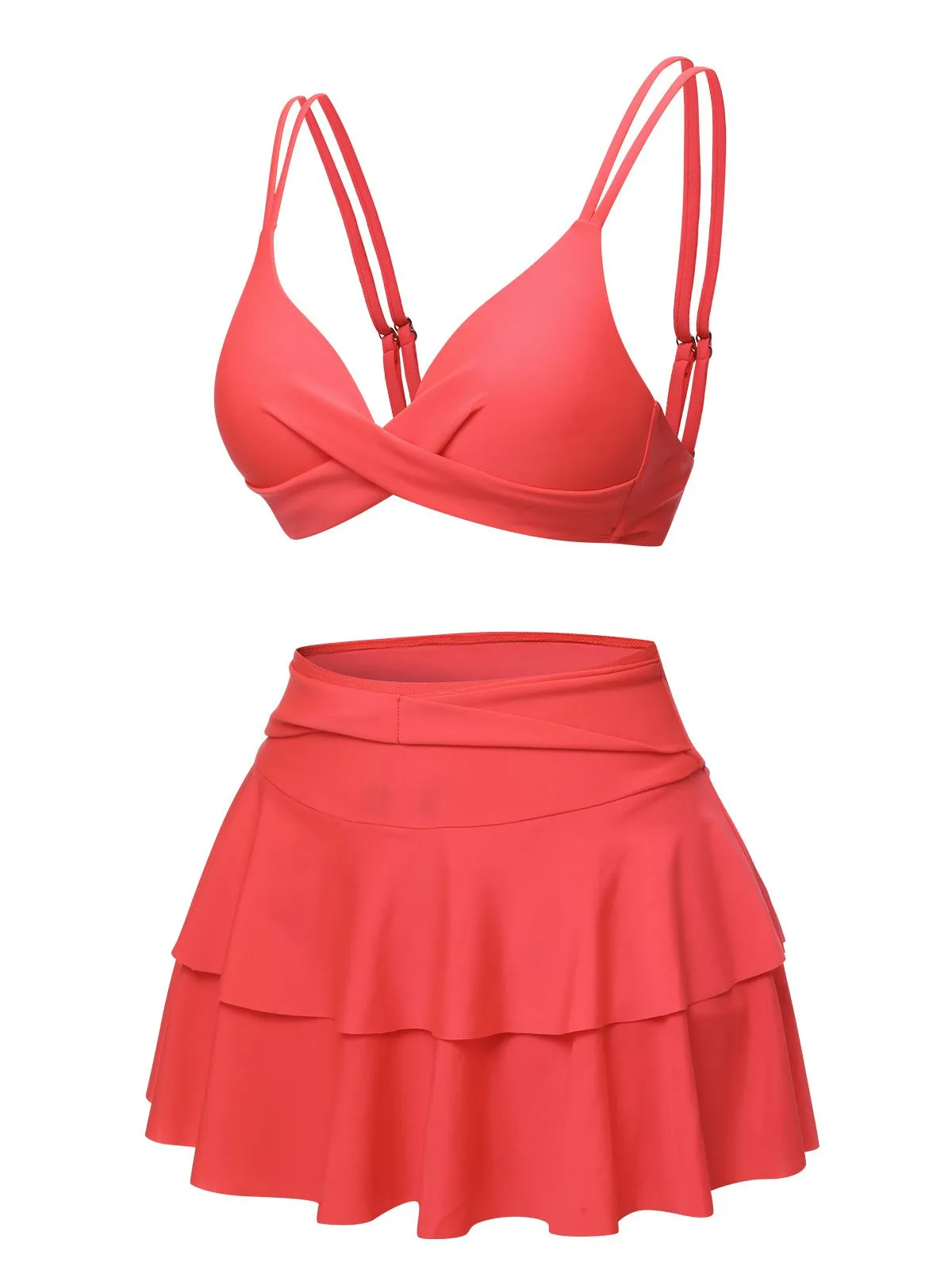 1950s Solid Suspender Skirt Swimsuit sold by Retro Stage product image thumbnail 2