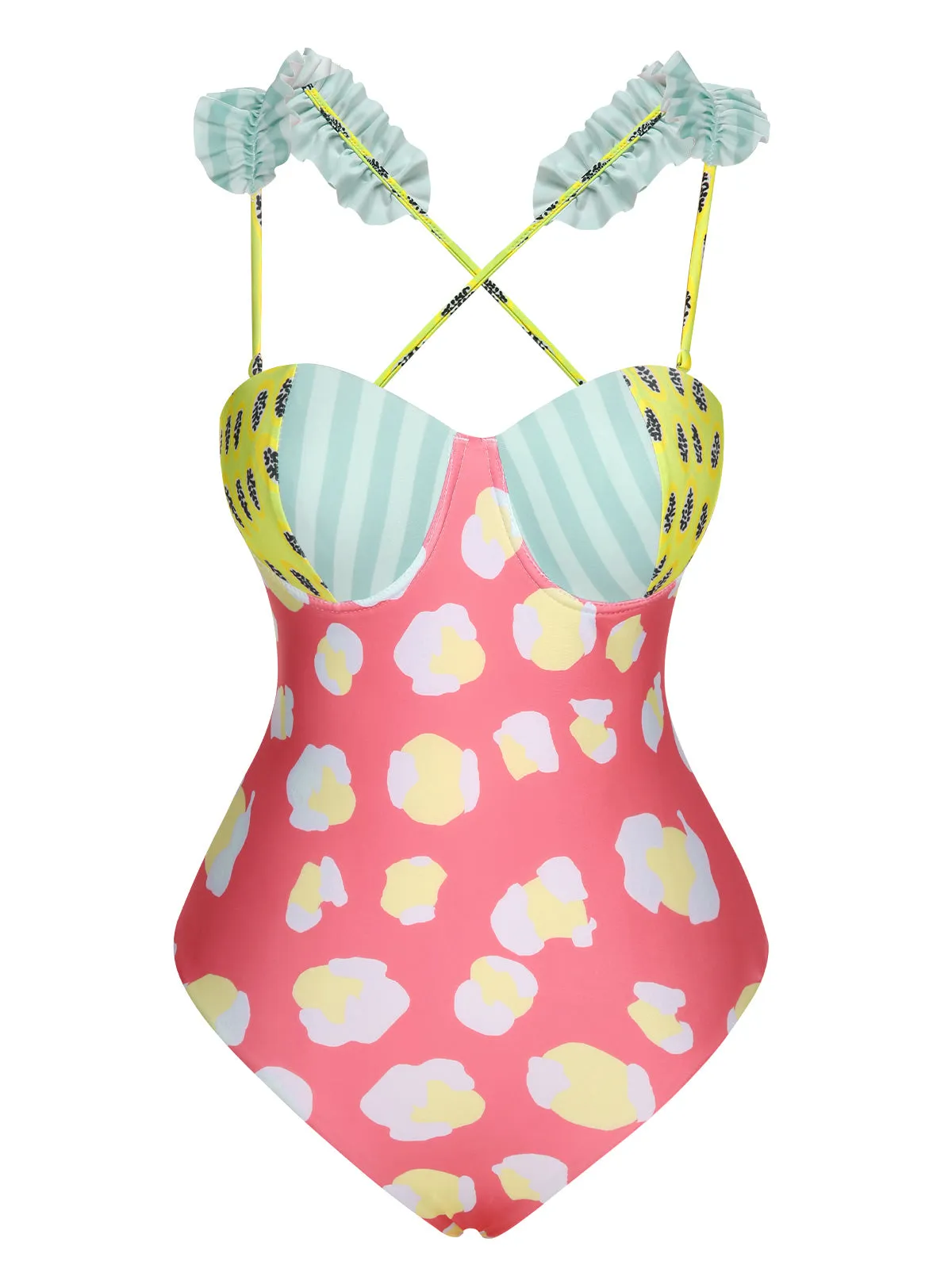 Multicolor 1950s Cartoon Patchwork Swimsuit sold by Retro Stage