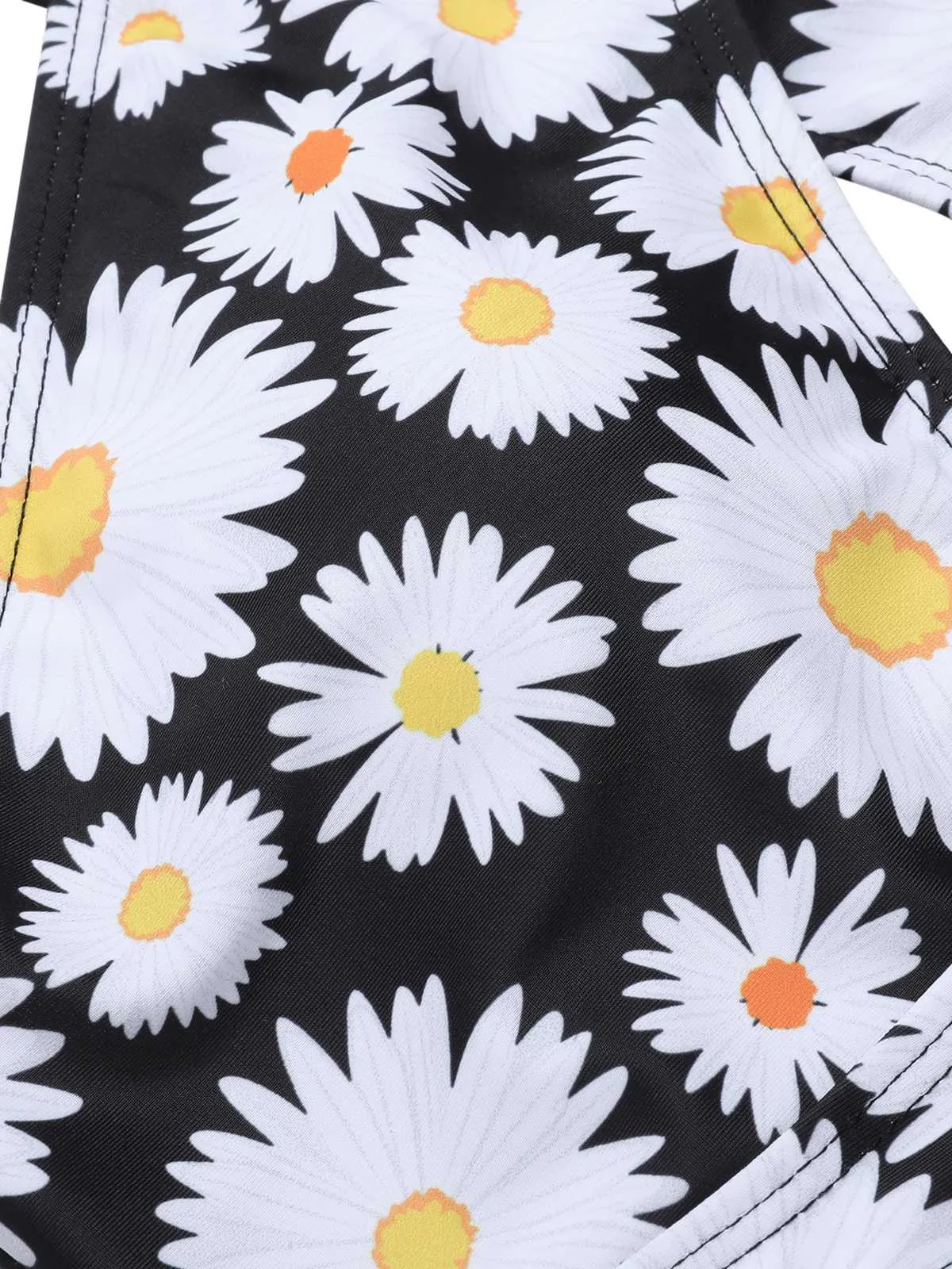 Black 1950s Daisy Cross Strap Swimsuit sold by Retro Stage product image thumbnail 5