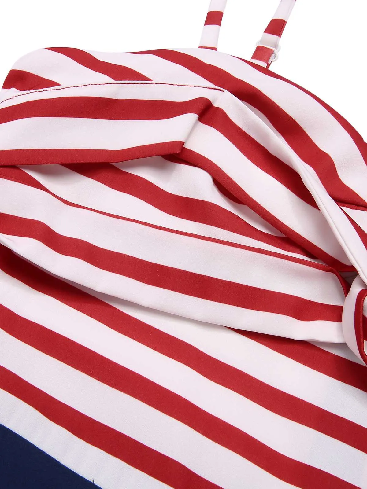 Dark Blue 1930s Spaghetti Strap Stripes Jumpsuit sold by Retro Stage product image thumbnail 5