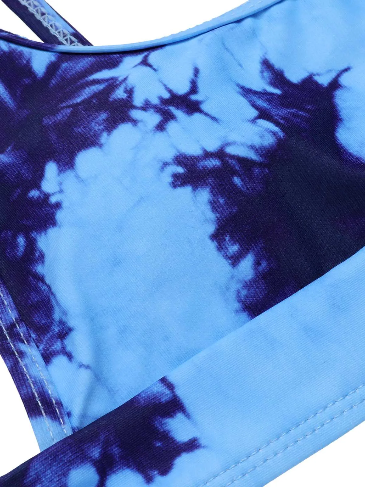 Blue 1950s Tie-Dye Spaghetti Straps Swimsuit sold by Retro Stage product image thumbnail 4