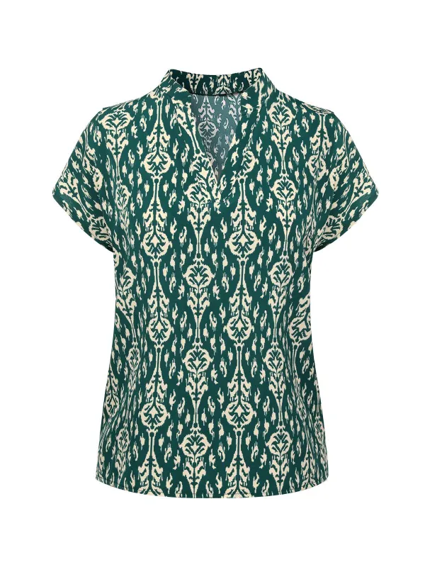 Green 1940s Vintage All-Over Print Blouse sold by Retro Stage
