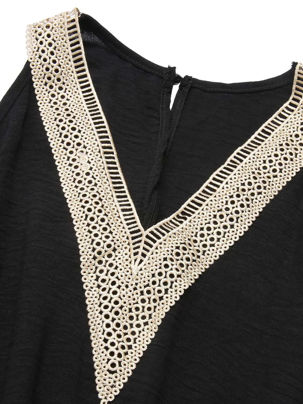 Black 1960s V-Neck Belted Romper sold by Retro Stage product image thumbnail 4