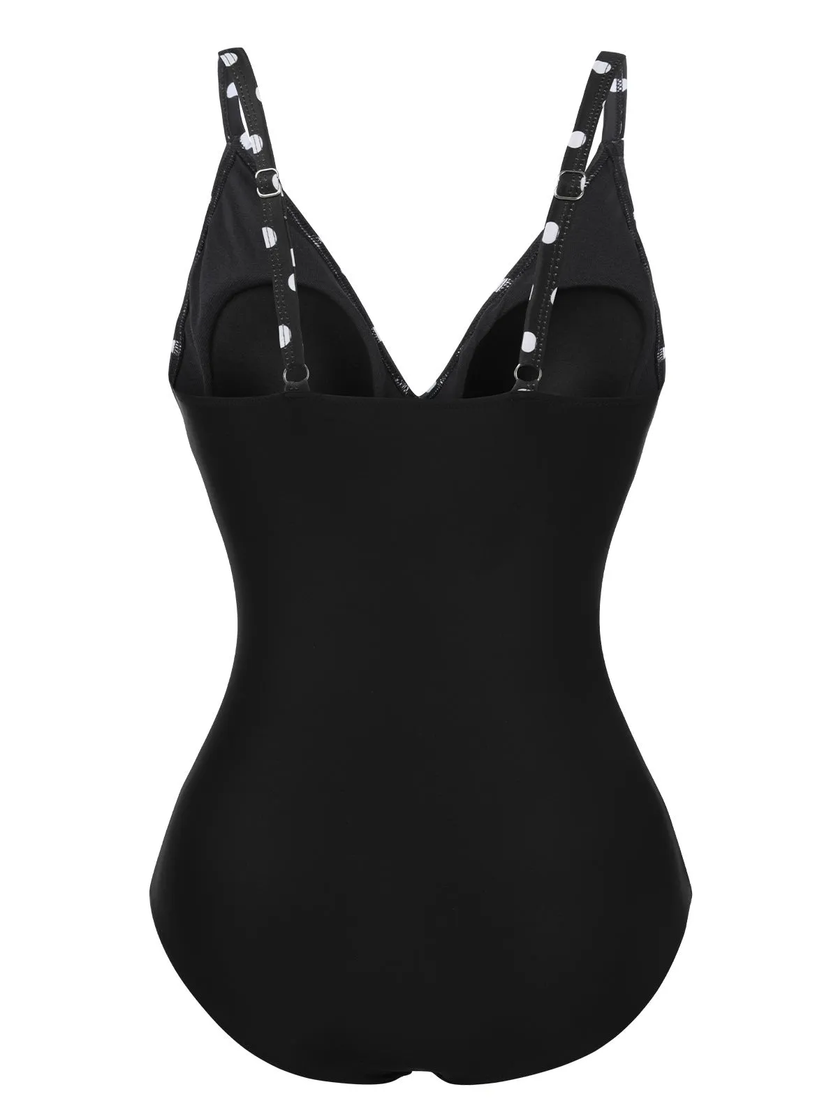 Black 1930s Polka Dots One-Piece Swimsuit sold by Retro Stage product image thumbnail 3