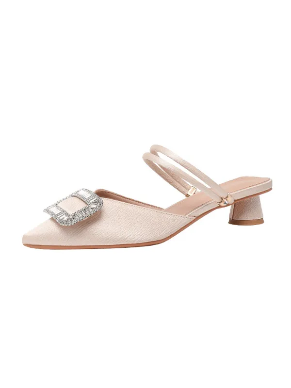 Retro Pointed Toe Square Metal Buckle Sandals sold by Retro Stage