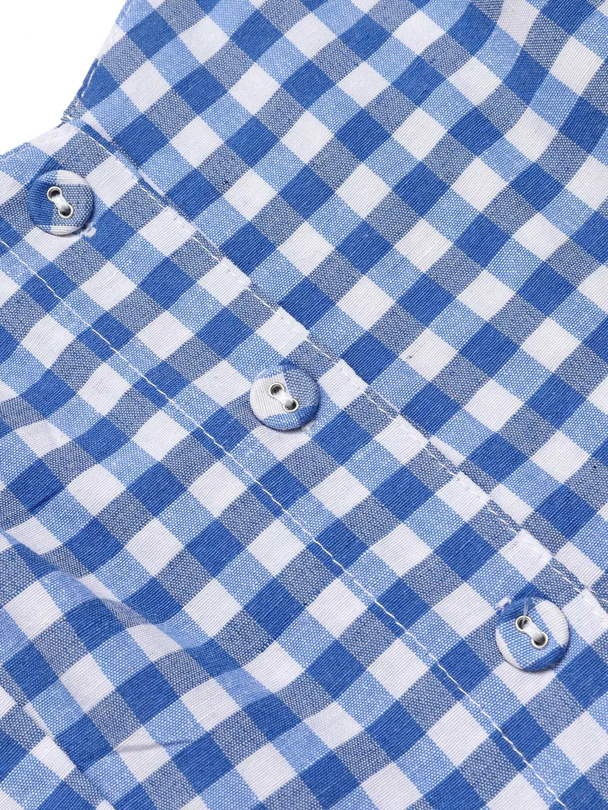 Blue 1960s Spaghetti Strap Plaids Romper sold by Retro Stage product image thumbnail 4