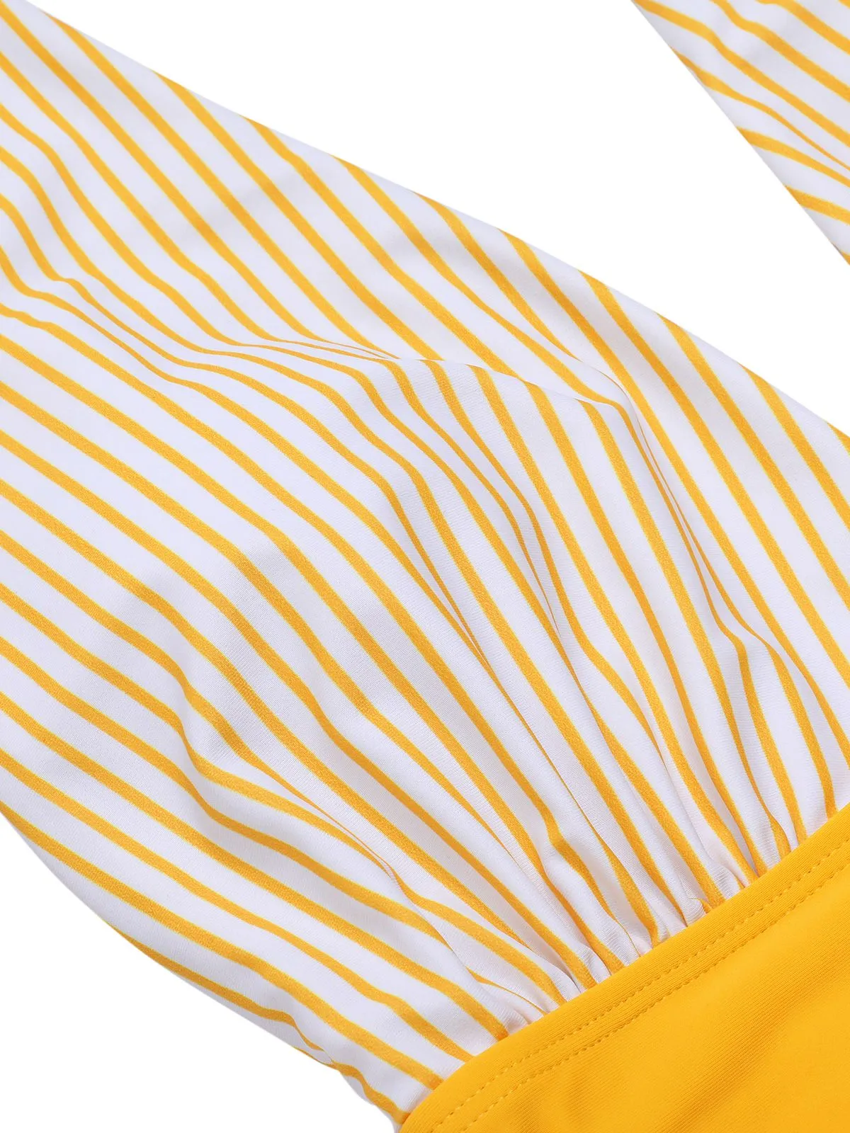 Yellow 1950s Halter Striped Patchwork Swimsuit sold by Retro Stage product image thumbnail 5