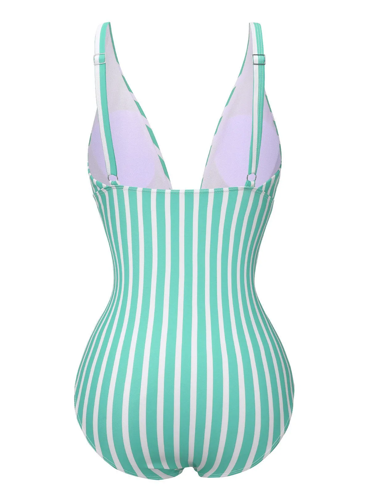 1950s Stripes Spaghetti Strap One-Piece Swimsuit sold by Retro Stage product image thumbnail 5