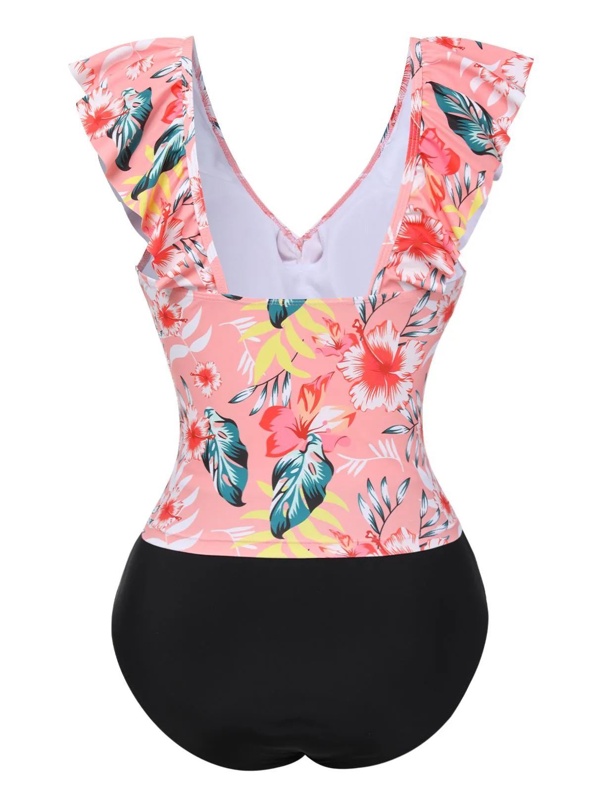 1930s Tropical Plants Ruffled V-Neck Tankini Set sold by Retro Stage product image thumbnail 3