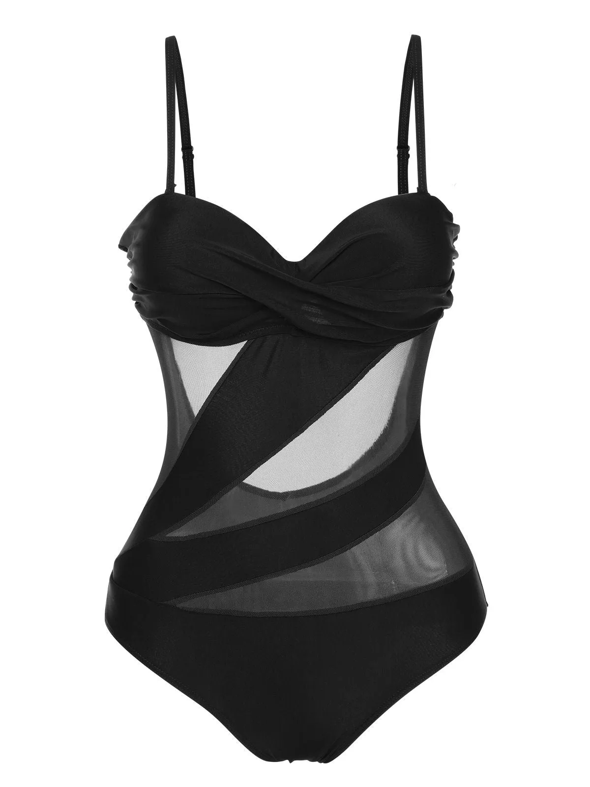 1950s Solid Semi-Sheer Back Tie Swimsuit sold by Retro Stage product image thumbnail 5