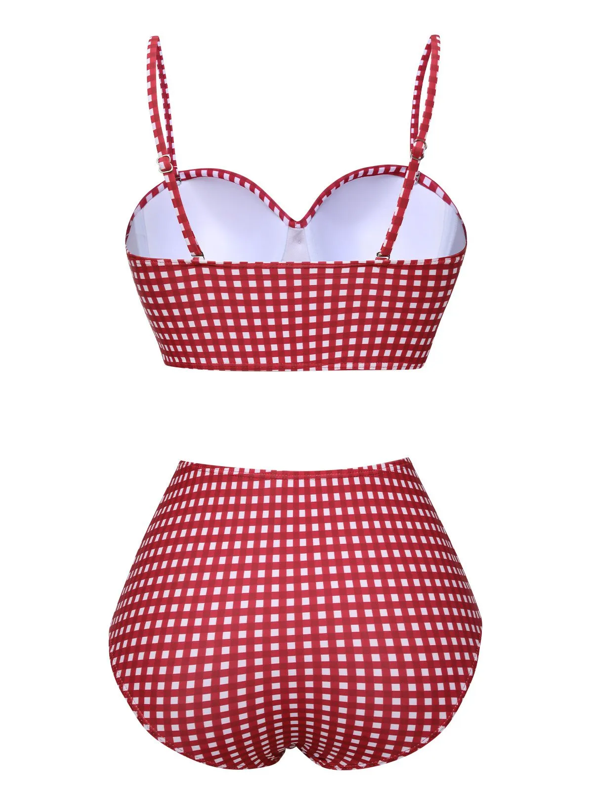 1950s Gingham Plaid Suspender Swimsuit sold by Retro Stage product image thumbnail 3