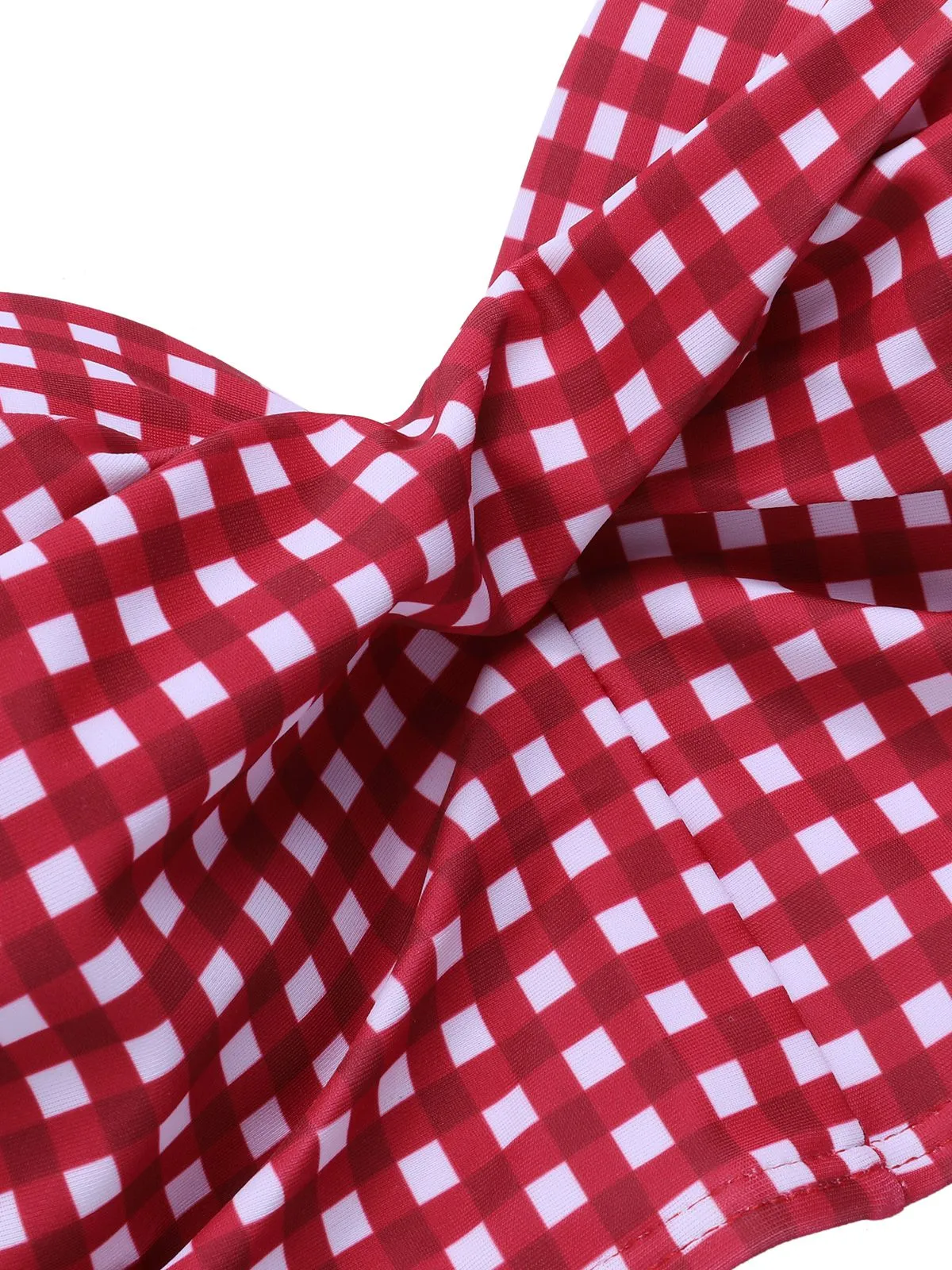 1950s Gingham Plaid Suspender Swimsuit sold by Retro Stage product image thumbnail 4