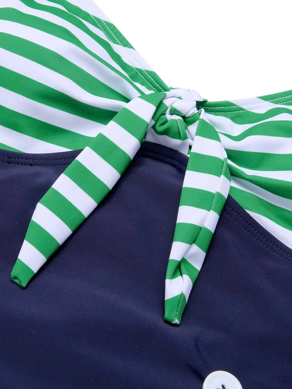 1960s Halter Strips Buttoned One-Piece Swimsuit sold by Retro Stage product image thumbnail 5