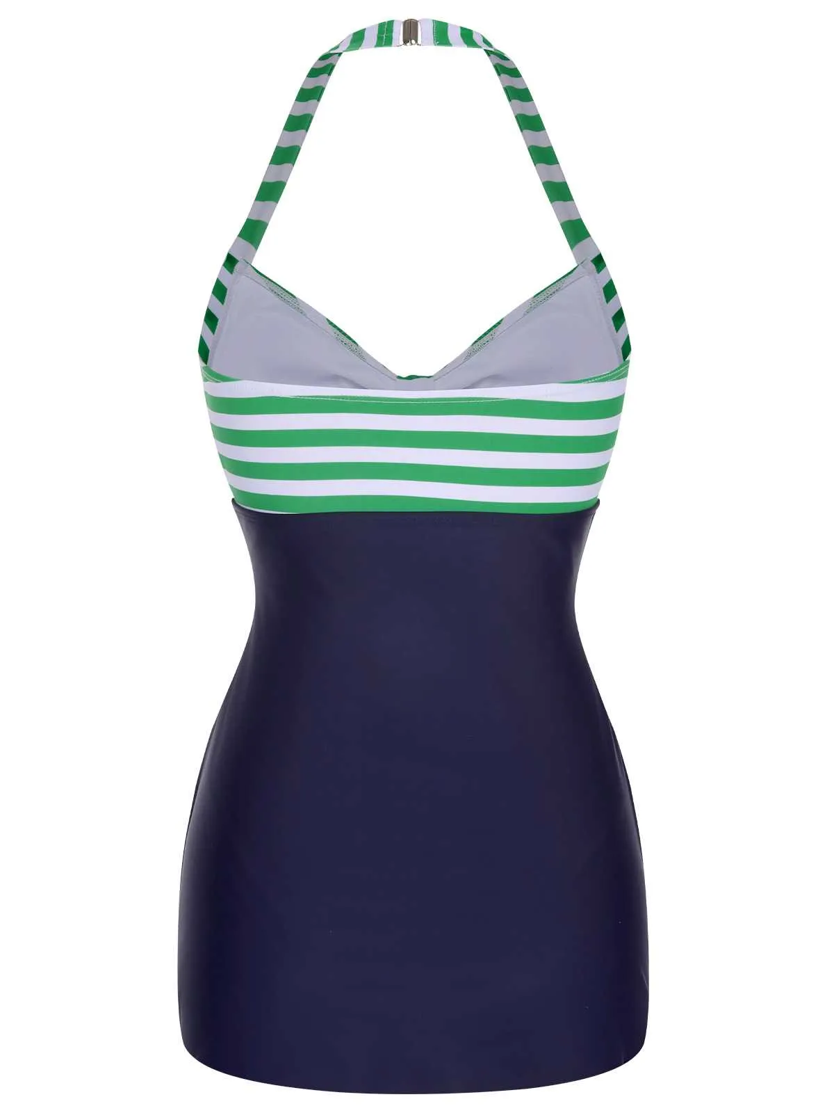 1960s Halter Strips Buttoned One-Piece Swimsuit sold by Retro Stage product image thumbnail 4