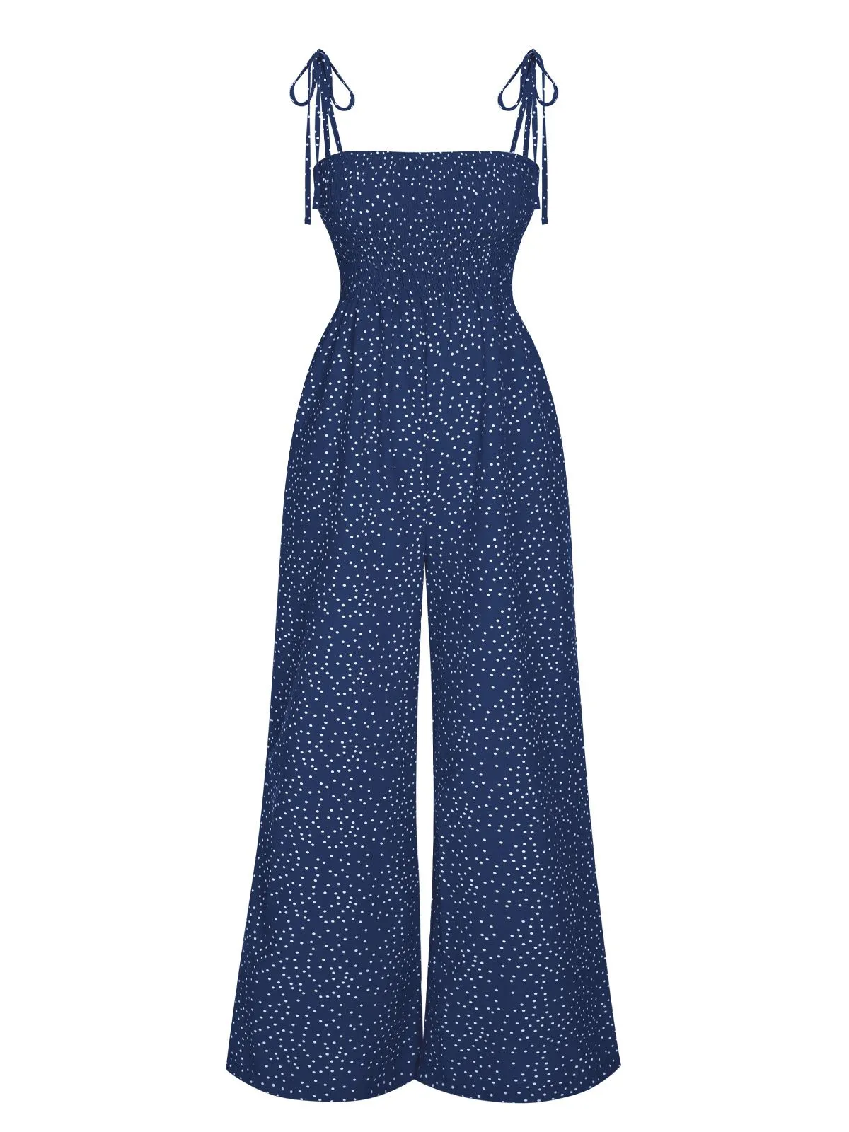 1970s Polka Dots Spaghetti Strap Bind Jumpsuit sold by Retro Stage product image thumbnail 2