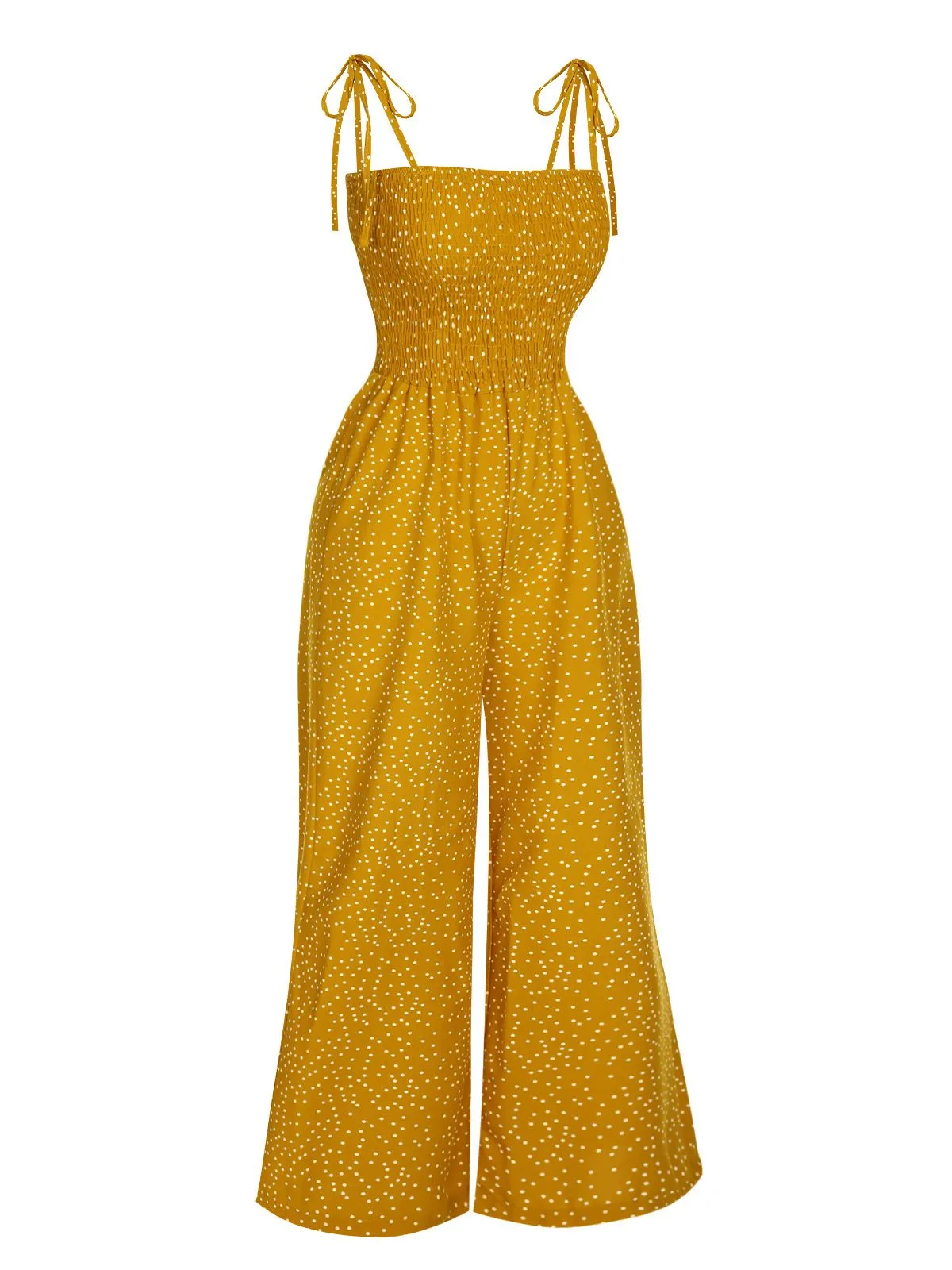 1970s Polka Dots Spaghetti Strap Bind Jumpsuit sold by Retro Stage product image thumbnail 3