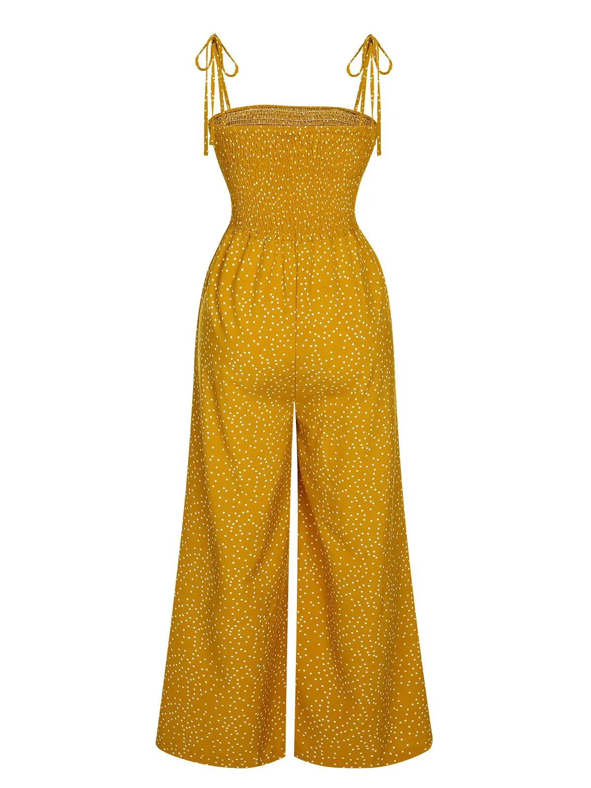1970s Polka Dots Spaghetti Strap Bind Jumpsuit sold by Retro Stage product image thumbnail 4