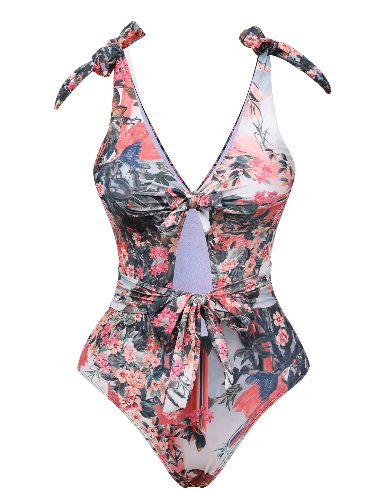 1940s Retro Pictorial Hollow One-Piece Swimsuit sold by Retro Stage