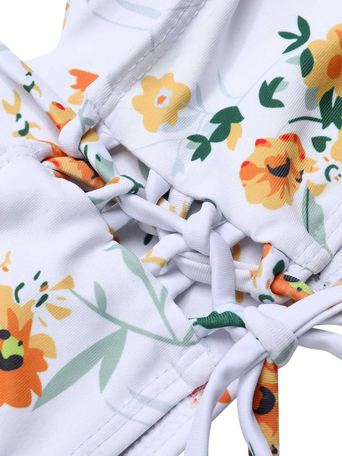 1950s Spaghetti Strap Floral Swimsuit sold by Retro Stage product image thumbnail 4