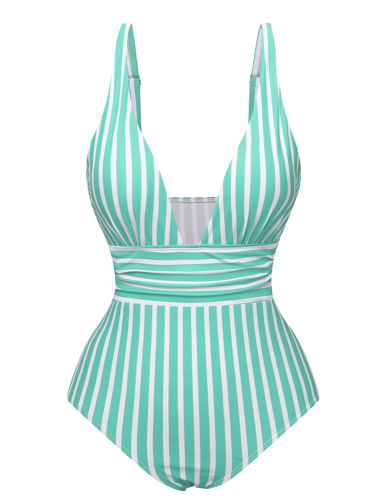 1950s Stripes Spaghetti Strap One-Piece Swimsuit sold by Retro Stage product image thumbnail 2