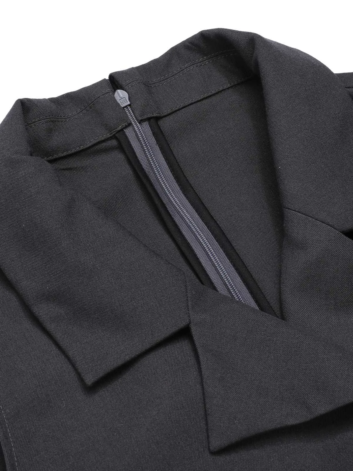 Gray 1940s V-Neck Lapel Lace-Patchwork Jumpsuit sold by Retro Stage product image thumbnail 5