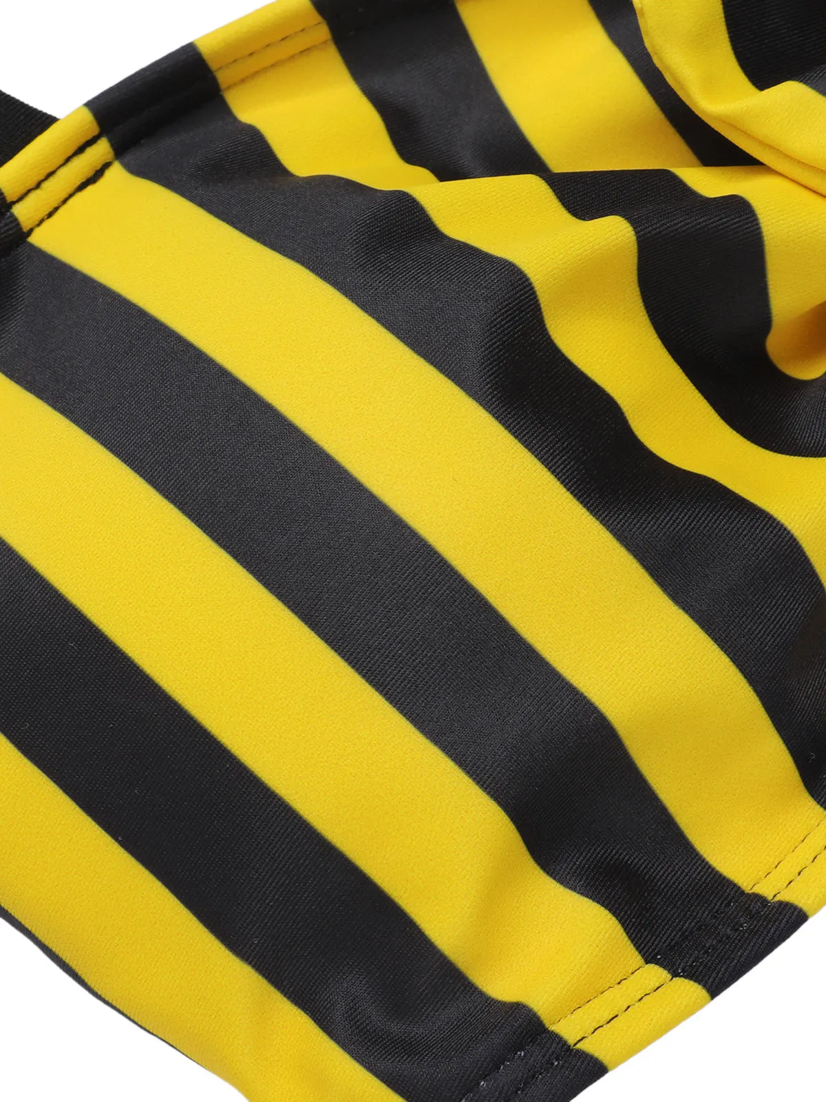 Yellow & Black 1970s Striped Bow Halter Swimsuit sold by Retro Stage product image thumbnail 5
