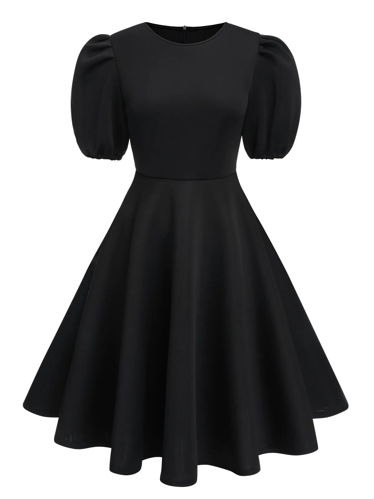 1950s Round Neck Puff Sleeve A-Line Dress sold by Retro Stage product image thumbnail 5