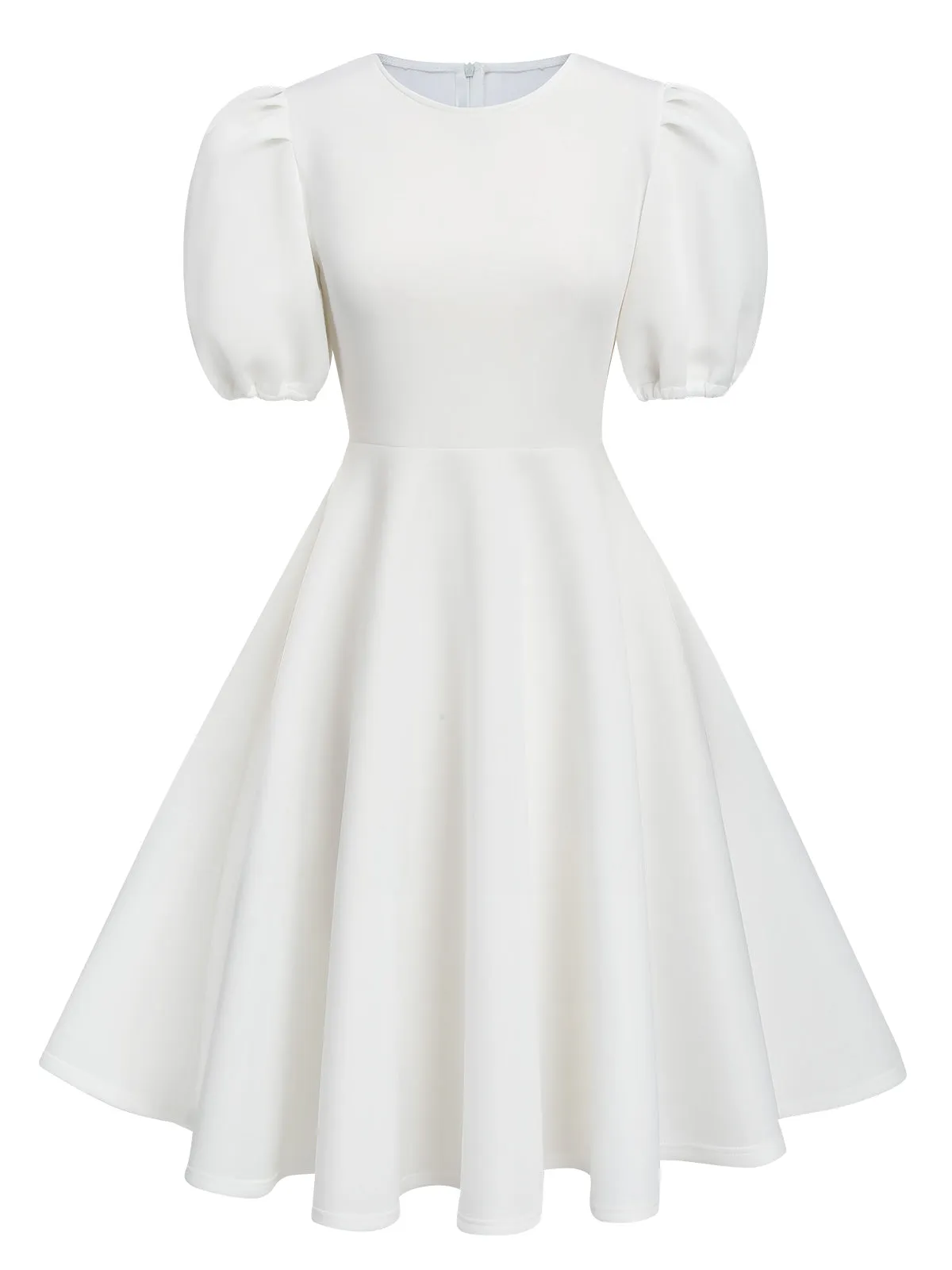 1950s Round Neck Puff Sleeve A-Line Dress sold by Retro Stage