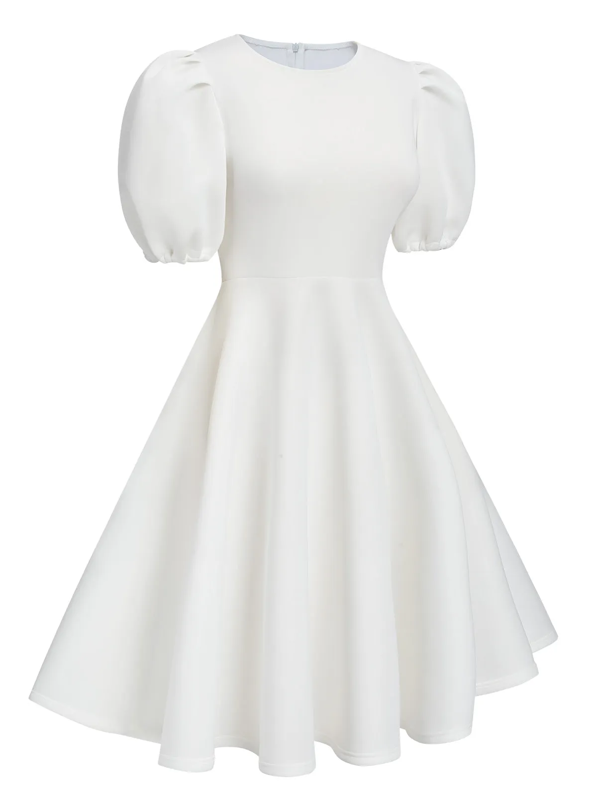1950s Round Neck Puff Sleeve A-Line Dress sold by Retro Stage product image thumbnail 2
