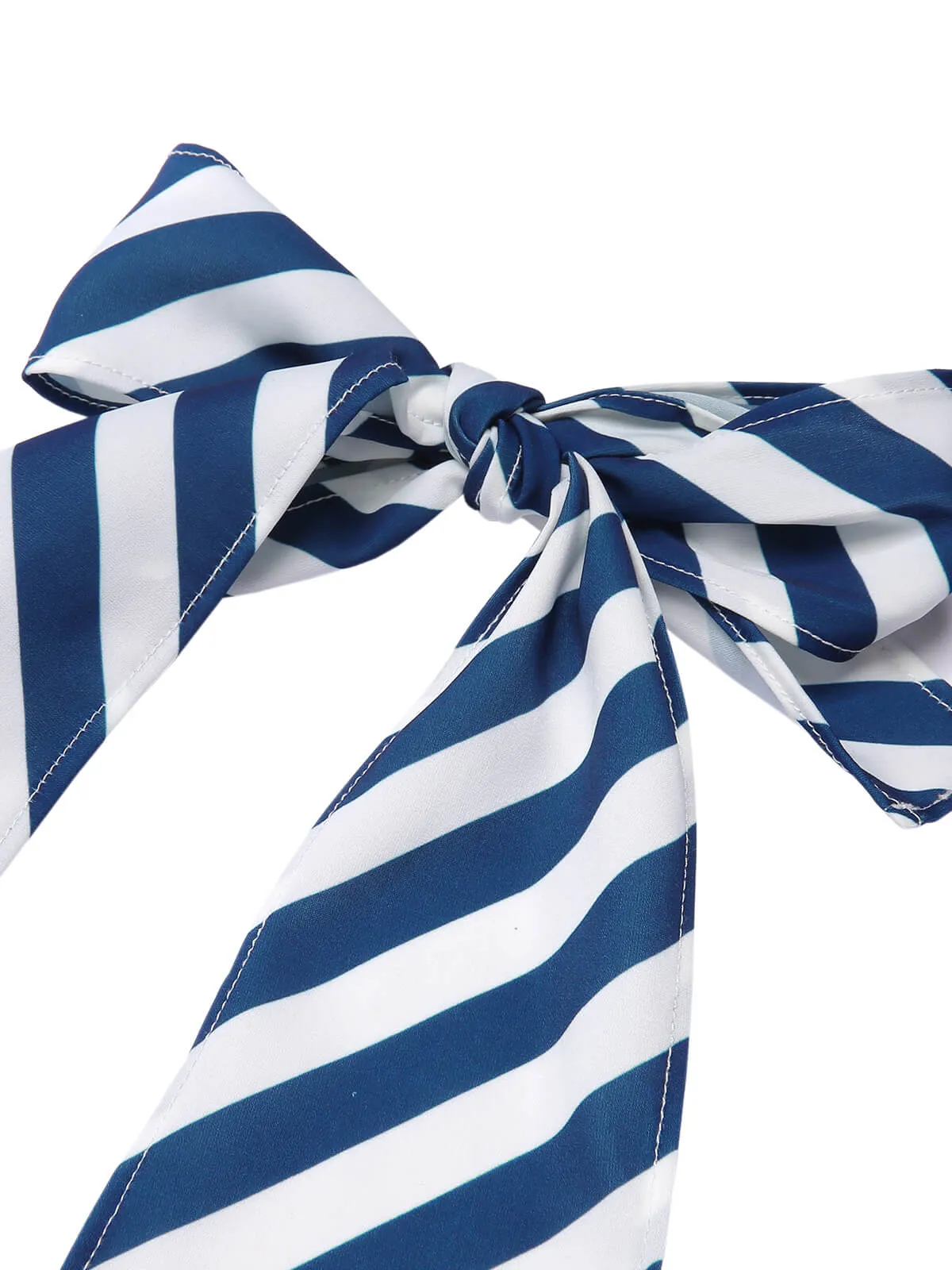 Blue 1940s Symmetrical Stripe V-Neck Halter Romper sold by Retro Stage product image thumbnail 5