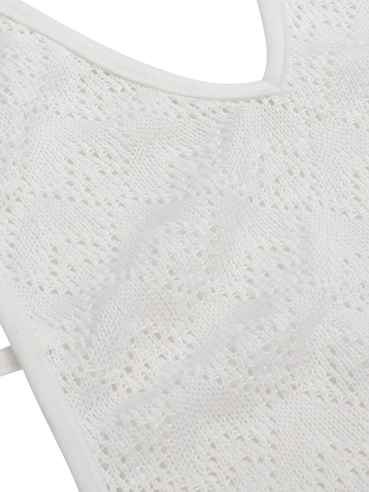 White 1960s Knitted Halter Dress Cover-Up sold by Retro Stage product image thumbnail 5