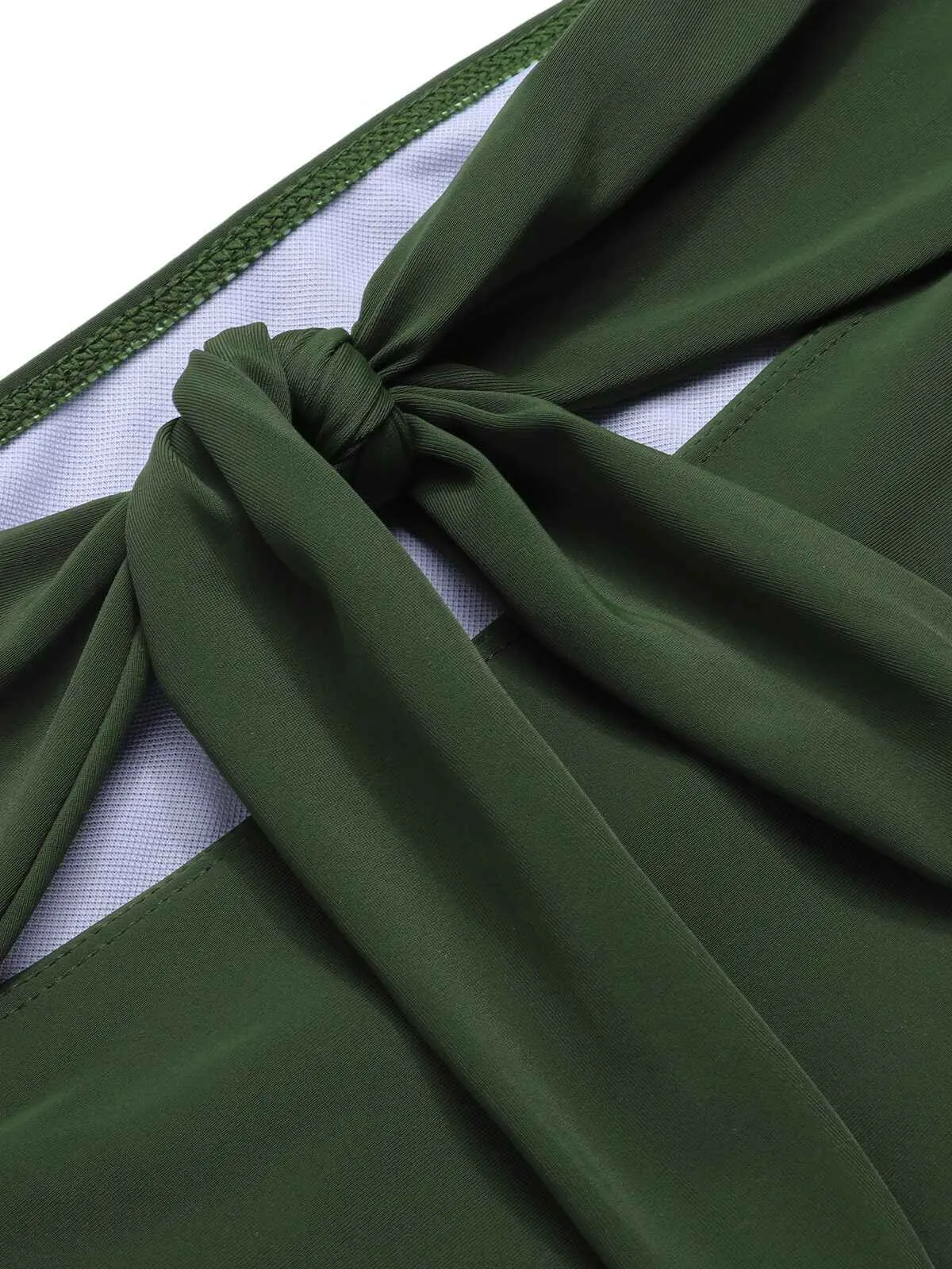 Yellow & Green 1950s Plaid Bow Bikini Set sold by Retro Stage product image thumbnail 4