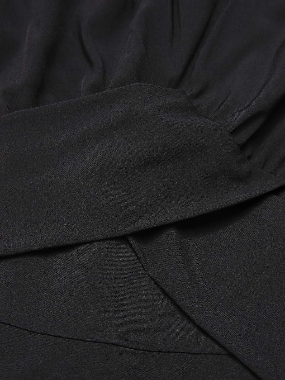 Black 1950s Off Shoulder Ruffle Sleeves Romper sold by Retro Stage product image thumbnail 4