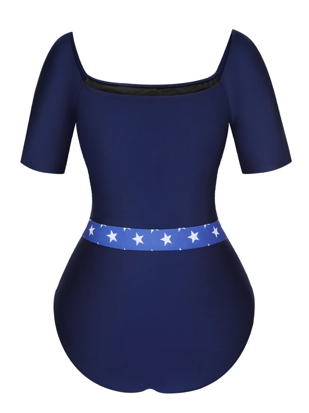 Dark Blue 1940s Stars One-Piece Swimsuit sold by Retro Stage product image thumbnail 3