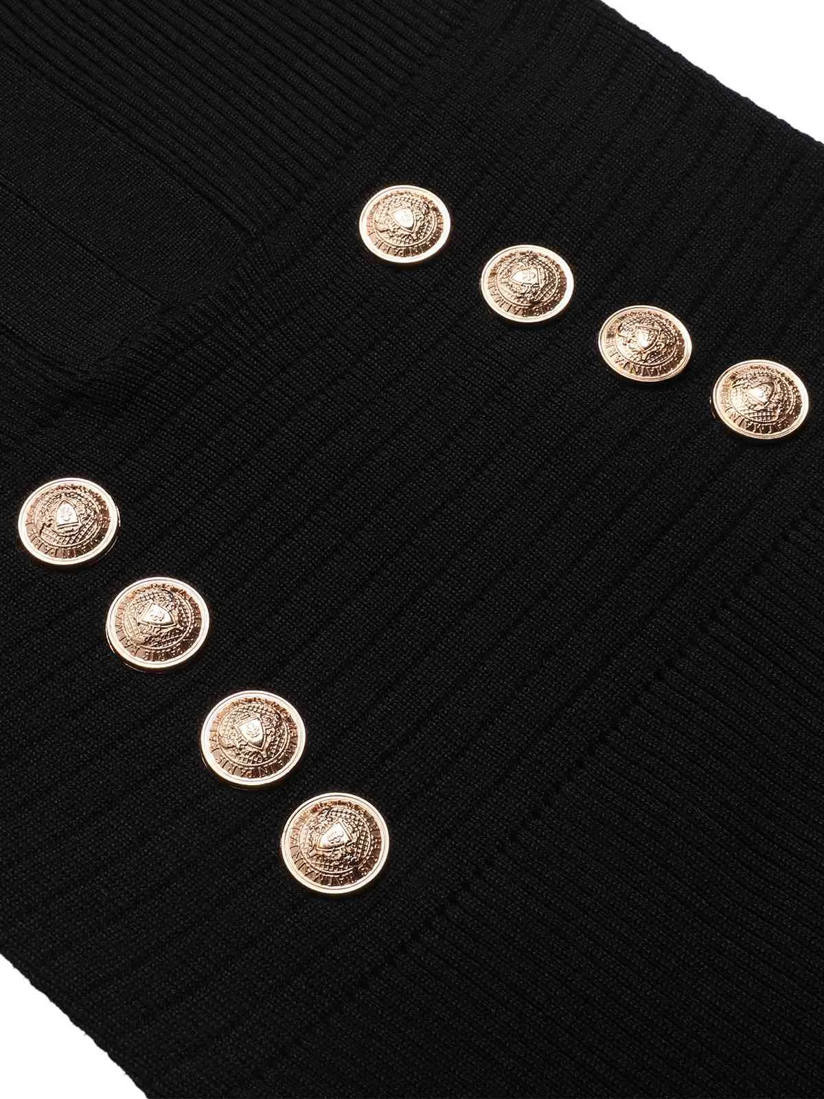 Black 1960s Solid V-Neck Buttons Dress sold by Retro Stage product image thumbnail 4